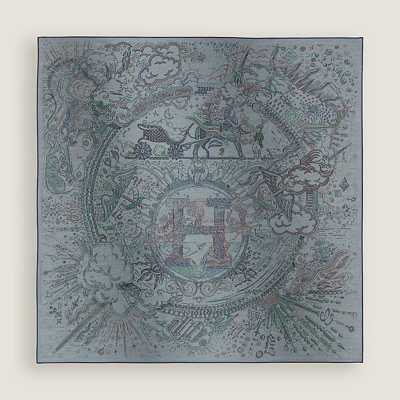 カレH 100 《プリーズ・ホールド・ザ・ライン》 - ブルー | Hermès